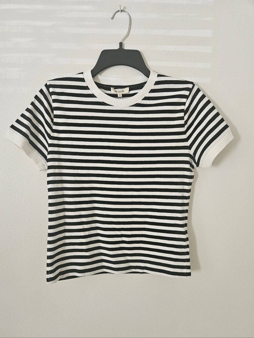 NWT Madewell Cotton Cropped Striped Baby Tee Size XS